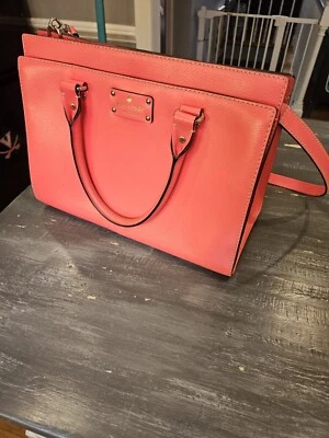 Bolso de Mano Kate Spade Coral Wellesly Durham Cuero Bandolera Correa Foto 1 de 4