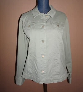 Giacca denim camionista Charter Club verde oliva misto cotone taglia XL nuova con etichette - Foto 1 di 5