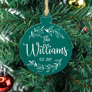Personalisierte Weihnachtskugel Familie grün Christbaumschmuck Hängeschmuck - Bild 1 von 2