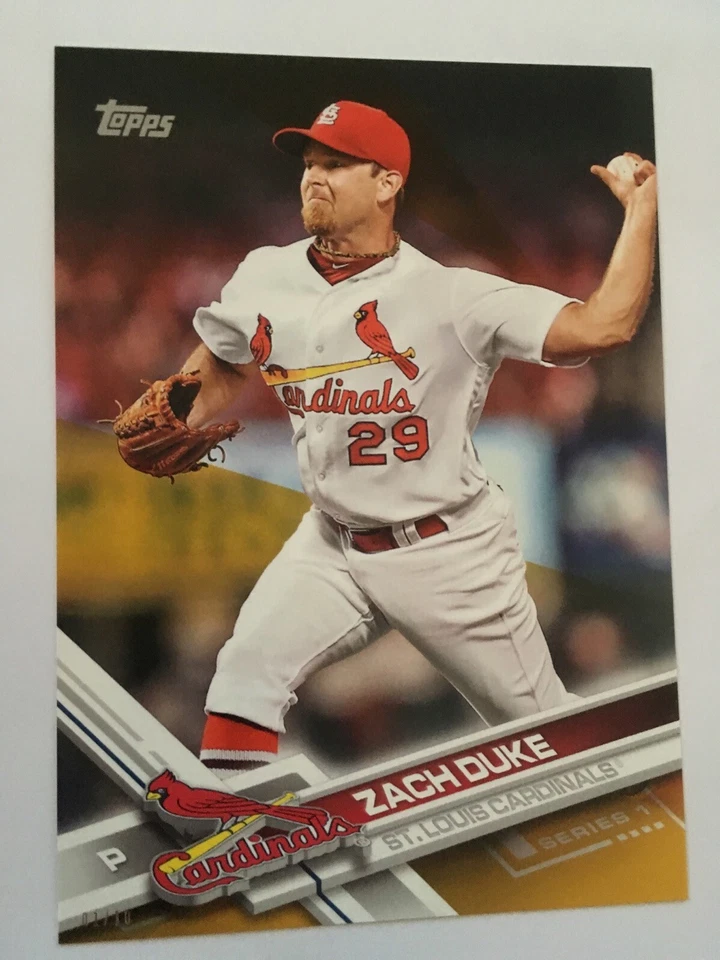 2017 Topps Jumbo 5x7 Zach Duke Cardinals 307 #’d 03/10 Gold - Image 1 of 1