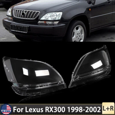 Pair Front Headlight Lens Headlamp Cover Clear For 1998-2002 Lexus RX300 - Image 1 of 4