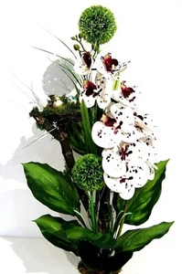 Exkl. Orchidee Kunstblume Tischdeko Deko Dekoration Arrangement Gesteck (AA55) - Bild 1 von 10