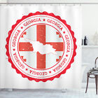 Georgia Duschvorhang Vintage-Themed Karte und Flagge