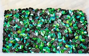 5 g. Real Iridescent Green Blue Jewel Beetle Wings Sequin 6 mm.Crafting Supplies - Picture 1 of 8