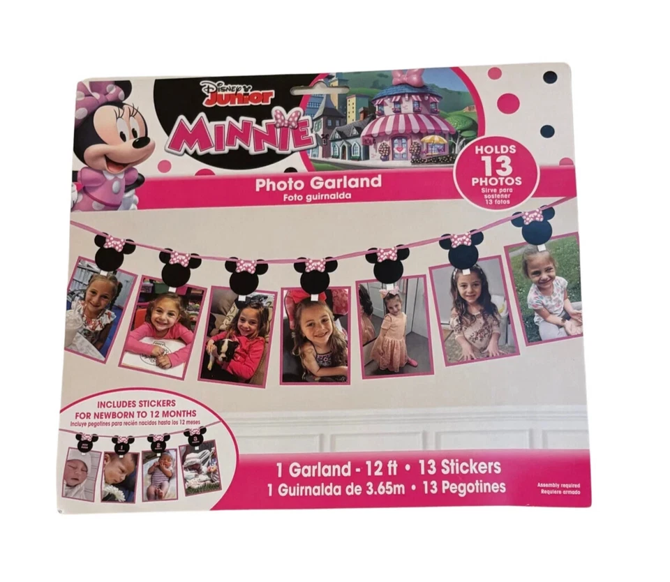 Disney Junior 12’ Minnie Mouse Photo Garland Holds 13 Photos