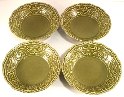 Canonsburg REGENCY Green Ironstone Sauce / Dessert Bowls * Set of 4 * EXC 5 3/8" - Image 1 of 2