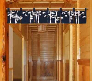 Noren Tenda Giapponese per Porta Arazzo Bambù Scarico Stampa Giappone 120x25cm - Foto 1 di 7