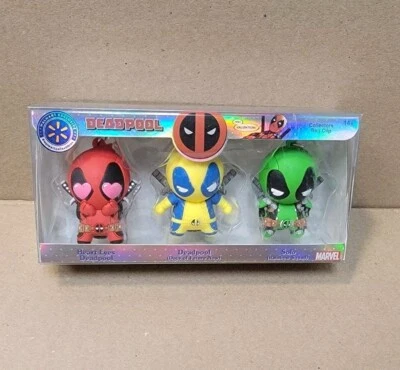 Deadpool Walmart Exclusivo Bolso Figura Clip Paquete de 3 Set Nuevo Sellado  Foto 1 de 2