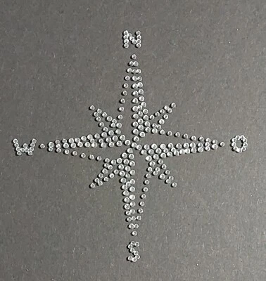 Hotfix Strass Bügelbild Motiv Kompass Glasstrass Applikation zum aufbügeln  - Bild 1 von 4