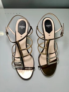 Sandalias Fendi Metallic Cage Talla: 10 | IT 40 ¡Envío Gratis!! - Imagen 1 de 9