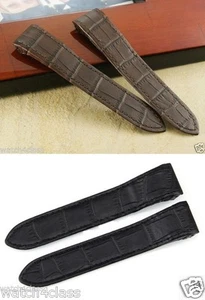 24.5mm Genuine Leather Band Strap bracelet fit Cartier Santos chronograph 100 XL - Picture 1 of 9
