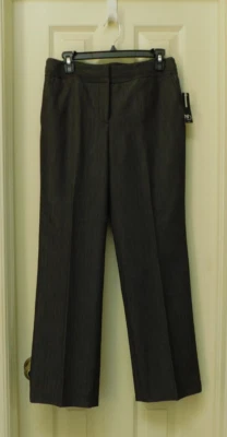 NEW DIRECTIONS Womens Dress Pant Steel Grey 8P Faint Stripe NWT - Image 1 of 4