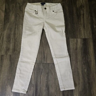 Calça skinny de veludo feminina Ralph Lauren com zíper no tornozelo tamanho 7 bolsos creme/marfim - Imagem 1 de 4