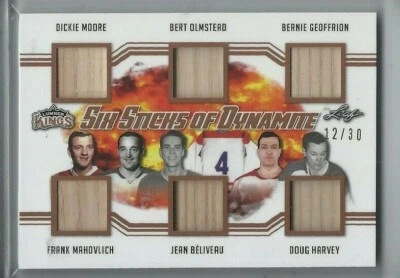 Beliveau, Mahovlich, Harvey, Geoffrion Six Sticks #/30 SP 2020 Leaf Lumber Kings - Image 1 of 2