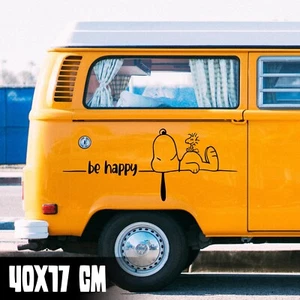 PEGATINA COCHE "SNOOPY BE HAPPY" 40X17CM STICKER VAN BUS AUTOCARAVANA #0279 - Imagen 1 de 5