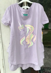 2 pc 365 Garanimals Girls sz 10 Lavender Unicorn T-Shirt & Ruffled Skort New A11 - Picture 1 of 6