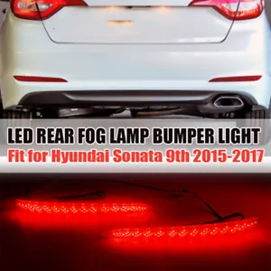Fit For 2015-17 Hyundai Sonata LED Rear Bumper Light Rear Fog Lamps Brake Signal - Picture 1 of 10