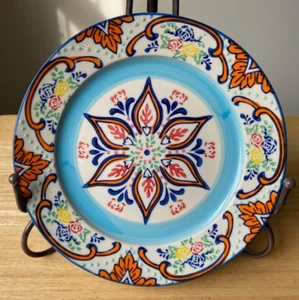 2 LA JOLIE MUSE 8" Embossed Multi-Color Floral Plates - EUC - Picture 1 of 3