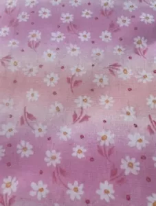 Unbranded Quilt Weight Cotton Pink With White Flowers 53"x42" - Picture 1 of 3