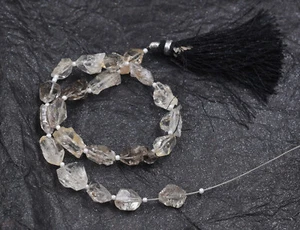 Nice Fantastic Natural Herkimer Diamond Quartz Faceted Nuggets Jewelry Beads 8" - Picture 1 of 8