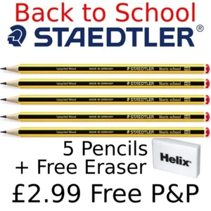 Back To School Offer - 5 x Staedtler Noris HB Pencils - Art Drawing Sketching - Picture 1 of 6