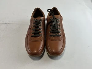 Mens Bacco Bucci Meyer Cognac Brown Leather Athletic Shoes Sneakers 9.5D NEW - Picture 1 of 5