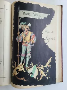 1896 GERMAN MANUSCRIPT ARTISTS ALBUM w/ HAND DRAWINGS & WATERCOLORS antique - Picture 1 of 24