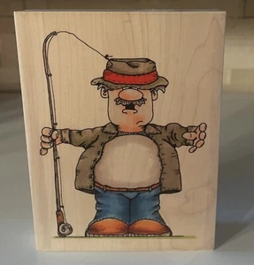 Whipper Snappers timbro in gomma attacco in legno pescatore corona AV125 - Foto 1 di 5