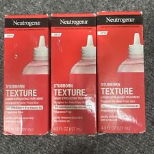 3x Neutrogena Stubborn Texture Liquid Exfoliating Treatment, 3 Pack, 4.3oz