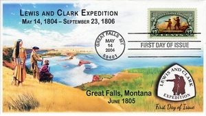 AO-3854-7, 2004, Lewis and Clark Expedition FDC, cachet aggiuntivo, Great Falls MT, - Foto 1 di 1