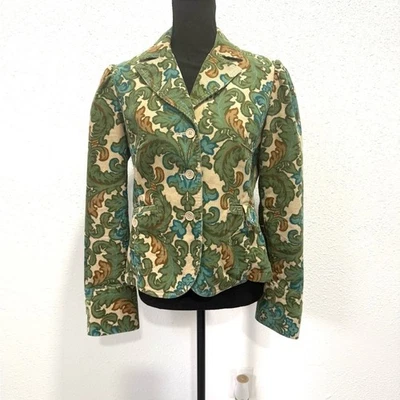 Blazer LOFT Pana Paisley Hoja Manga Larga Estilo Vintage Algodón 8 Foto 1 de 4