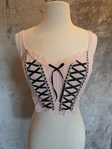 VICTORIA'S SECRET DREAM ANGELS UNLINED LACE UP CORSET BRA TOP SIZE LARGE LACE - Picture 1 of 7