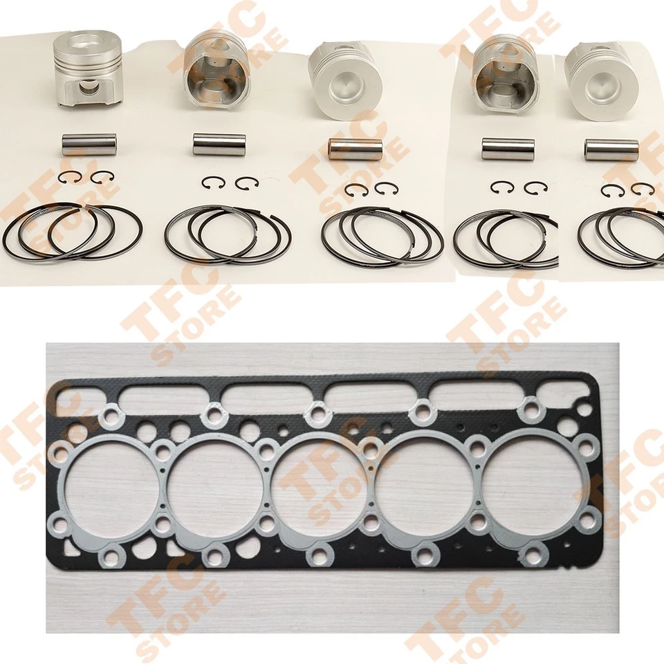 5PCS Piston Kit & Rings + Full Gasket Kit For KUBOTA F2402 F2402-DI-A Engine New - Image 1 of 1