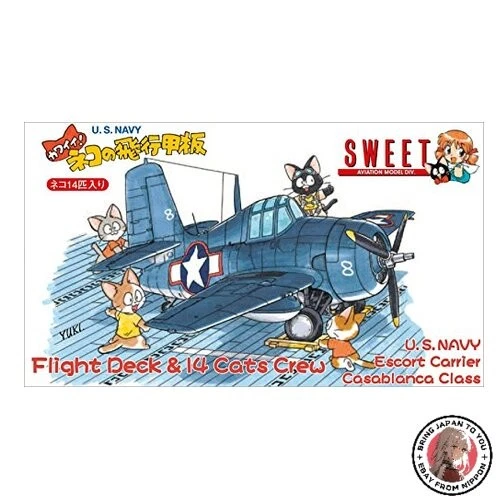 NEW Suite 1/144 U.S.NAVY Kawaii! Cat Flight Deck 14 Cats Plastic Model 14138 - Image 1 of 1
