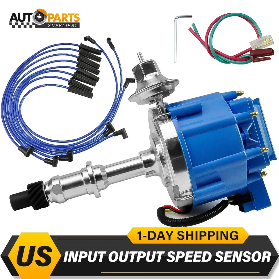 For PONTIAC 326 350 389 400 455 Blue HEI DISTRIBUTOR + 8.5mm SPARK PLUG WIRES - Image 1 of 4
