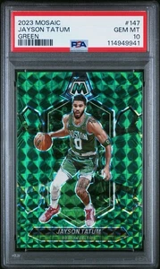 2023-24 Panini Mosaic Jayson Tatum PSA 10 colores coinciden verde mosaico Prizm #147 ☘️ - Imagen 1 de 2