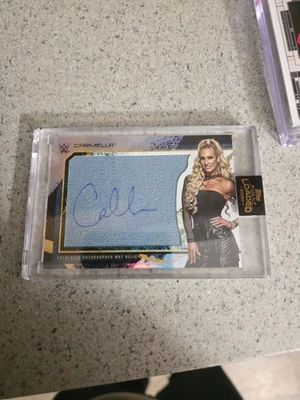 WWE 2020 Topps Fully Loaded Autographed CARD Oversized Mat Relics Carmella /199 - Image 1 of 3