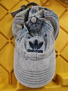 Adidas Originals Distressed Hat Acid Stonewash Denim Jean Logo Cap - Picture 1 of 9