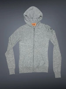 Felpa con cappuccio vintage Y2K Juicy Couture cashmere zip cuore cristallo made in USA taglia S - Foto 1 di 14