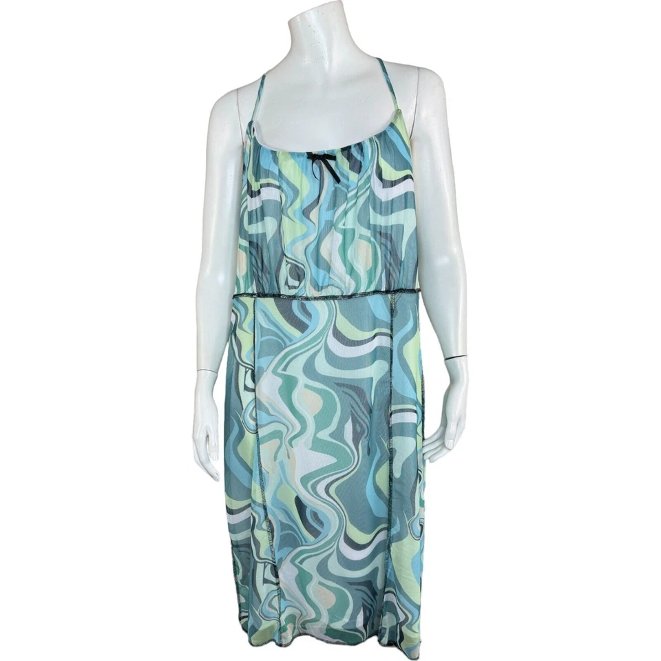 Платье-футляр Rue 21 Blue Swirl без рукавов с подкладкой регулируемые ремни размер 2X - Изображение 1 из 4