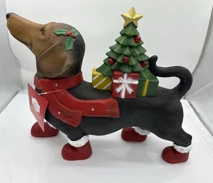 Holiday Time 2025 Christmas Holiday Dachshund Dog Tree Light Up Blow Mold New - Picture 1 of 5