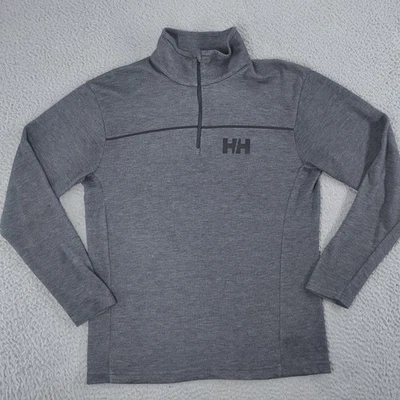 Helly Hansen Pullover Mens Medium Gray Quarter Zip UPF 30 Recycled Polyester - Image 1 of 4