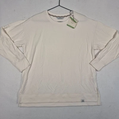 Sudadera de diseño alpino para mujer grande blanca brillante panorámica cuello redondo pulóver Foto 1 de 4