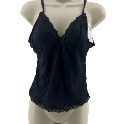 Donna Loren Black Lace Trim Camisole Womens Size Large - Image 1 of 4