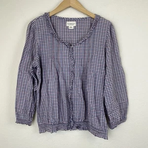 Camicetta vintage Lauren Ralph Lauren Cottagecore donna XL prateria boho a quadri - Foto 1 di 6