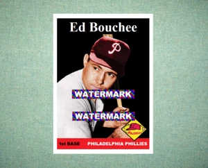 Ed Bouchee Philadelphia Phillies 1958 Style Custom Baseball Art Card - Picture 1 of 2