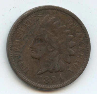 Error 1894 Indian cent defective obv. Planchet (#10553)  - Image 1 of 2