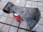 Antique French Strong Huge Axe Wrought H.Q Carbon Steel 3 x AM Blacksmith Marks