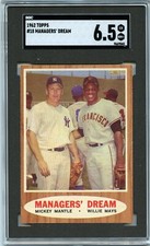 1962 TOPPS #18 MANGER'S DREAM MICKEY MANTLE / WILLIE MAYS SGC 6.5 EX/NM+