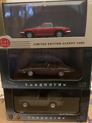 3 X VANGUARDS CONVERTIBLE MODELS - JAGUAR, LOTUS ELAN, MGA 1/43 LIM ED - Image 1 of 4